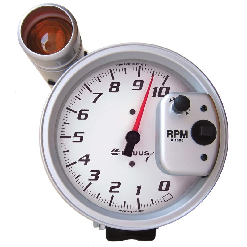 EQUUS E5080 5" Tachometer 10K RPM White Dial & Shift Light